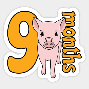 Baby monthly milestone (9 months, pig) Sticker